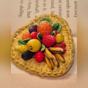 Colorful Fruit Basket Brooch